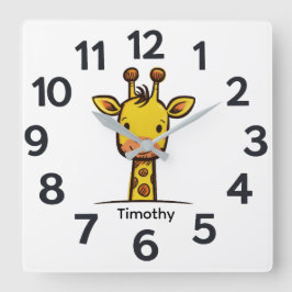 Personalised Child's Wall Clock Fyrkantig Klocka