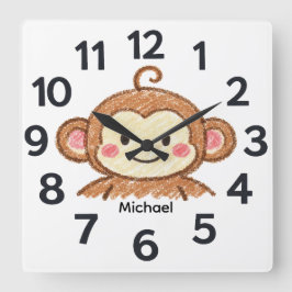Personalised Child's Wall Clock Fyrkantig Klocka