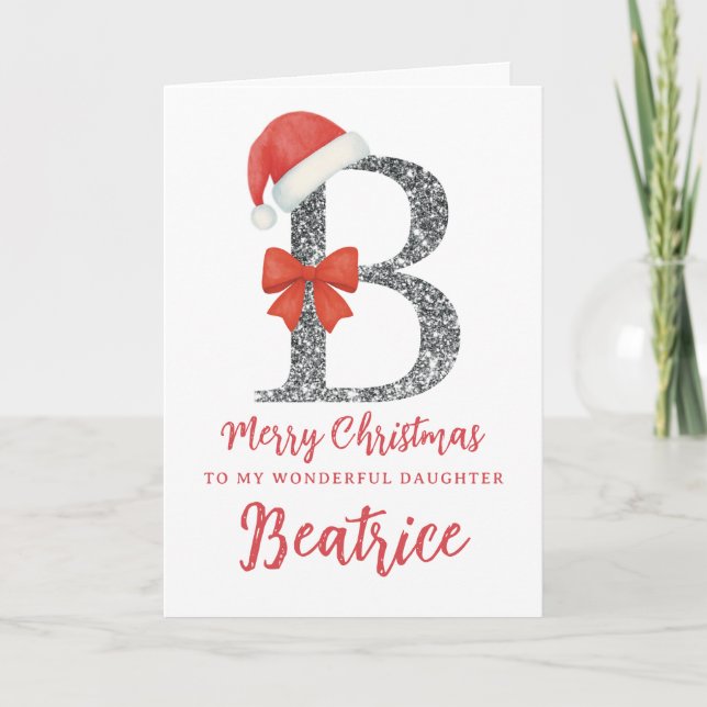 Personalised Christmas Card - Letter B Kort (Framsida)