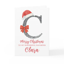 Personalised Christmas Card - Letter C