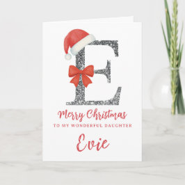 Personalised Christmas Card - Letter E Kort