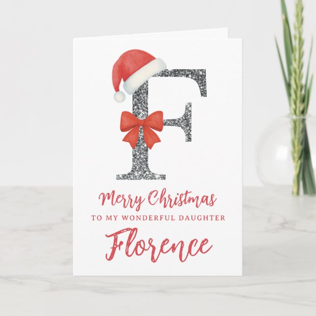 Personalised Christmas Card - Letter F Kort (Framsida)