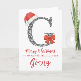 Personalised Christmas Card - Letter G Kort