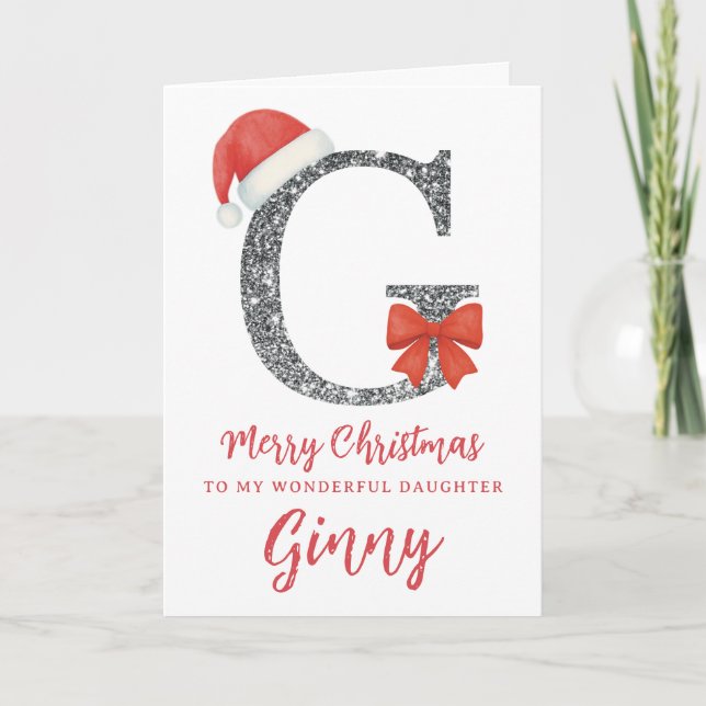 Personalised Christmas Card - Letter G Kort (Framsida)