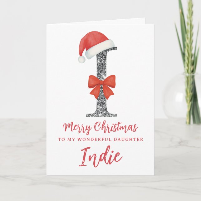 Personalised Christmas Card - Letter I Kort (Framsida)