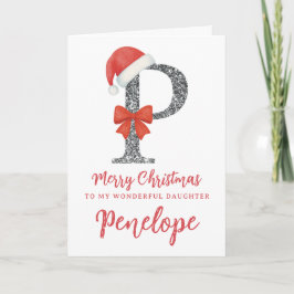 Personalised Christmas Card - Letter P Kort