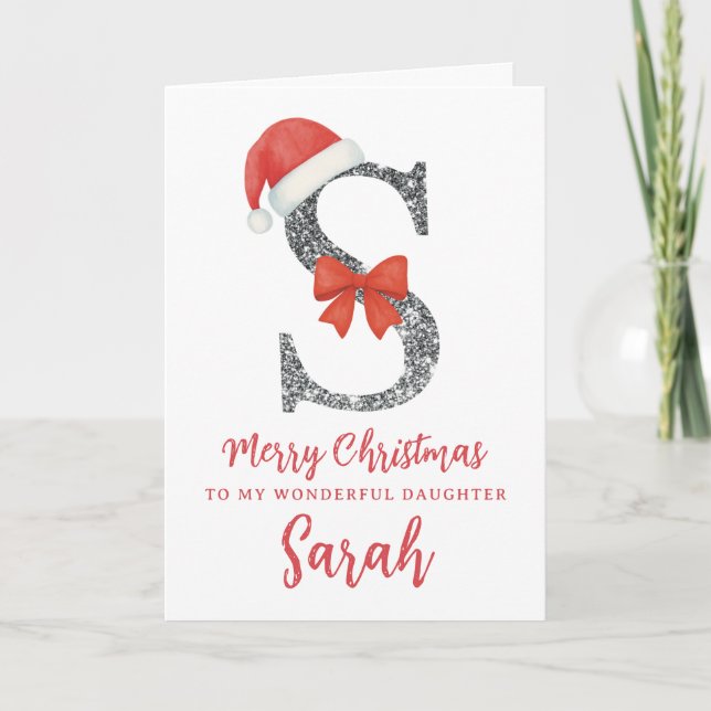 Personalised Christmas Card - Letter S Kort (Framsida)