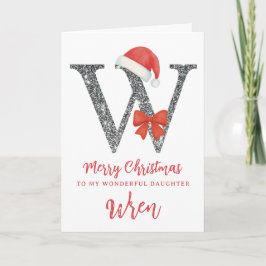 Personalised Christmas Card - Letter W Kort