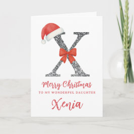 Personalised Christmas Card - Letter X Kort