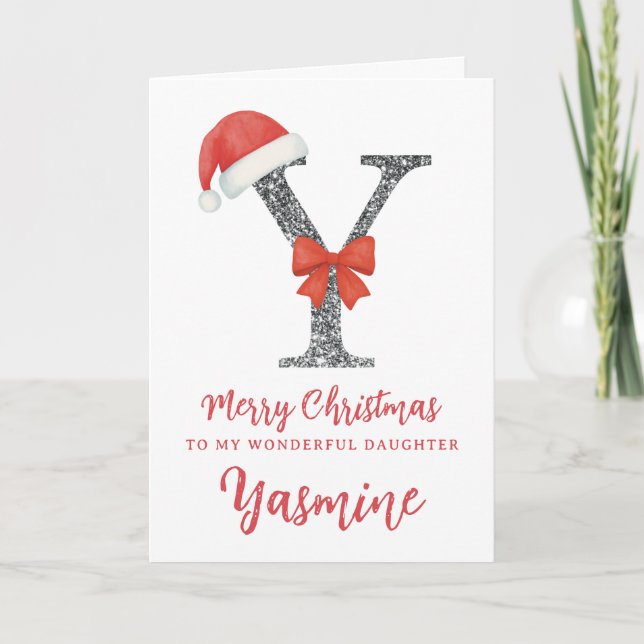 Personalised Christmas Card - Letter Y Kort (Framsida)