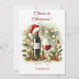 Personalised Christmas Wine Lover Card  Julkort