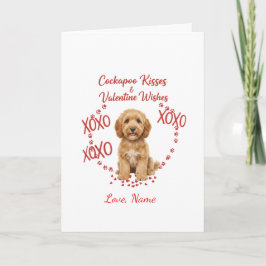 Personalised Cockapoo Kisses Valentine Wishes Kort