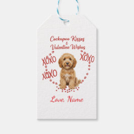 Personalised Cockapoo Kisses Valentine Wishes Presentetikett