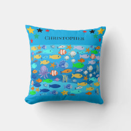 Personalised cushion - fish design - present idea  kudde