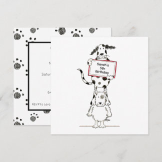 Personalised Cute Dog Acrobats Birthday Invitation