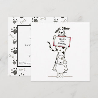 Personalised Cute Dog Acrobats Birthday Invitation