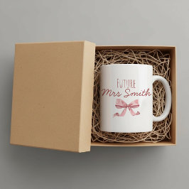 Personalised Cute ribbon coquette future Mrs  Kaffemugg