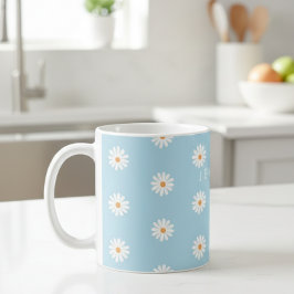 Personalised Daisy Mug, Flower Name Gift, Daisy  Kaffemugg