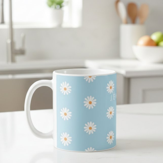 Personalised Daisy Mug, Flower Name Gift, Daisy  Kaffemugg (Skapare uppladdad)