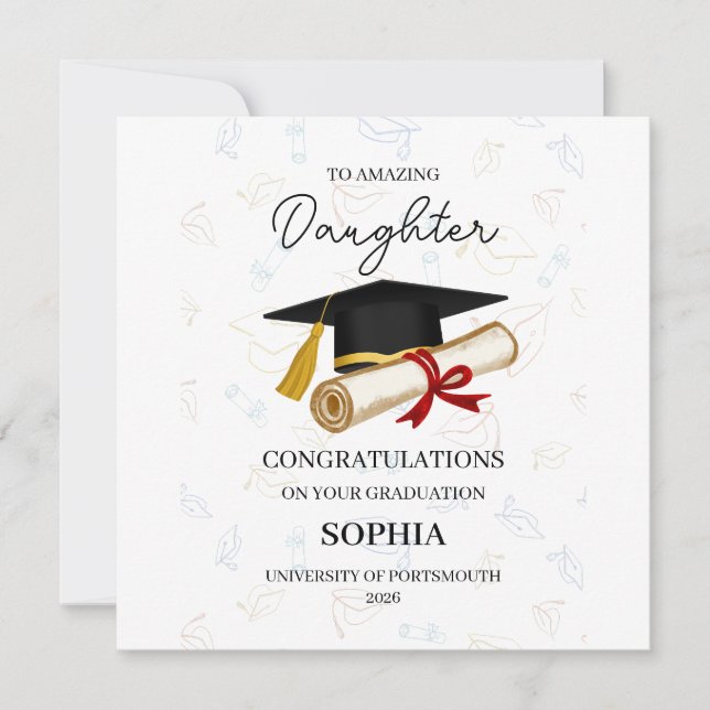 Personalised Daughter Graduation Kort (Framsida)