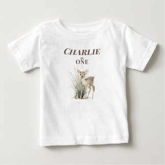 Personalised Deer 1st Birthday  T Shirt
