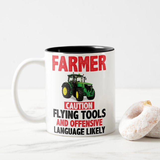 Personalised FARMER 'Mug' Två-Tonad Mugg (Med munk)