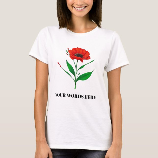Personalised flower in bloom T-Shirt (Framsida)