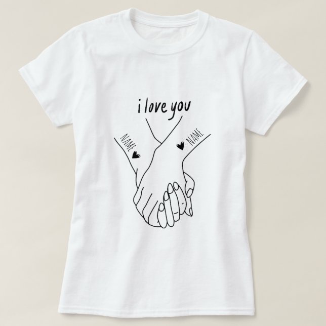 Personalised  for couples on the day of love t shirt (Design framsida)