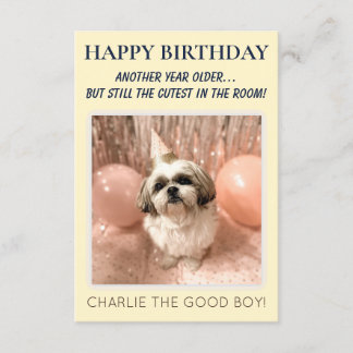 Personalised Funny Happy Birthday With Dog Picture Kort