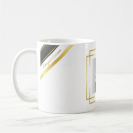 Personalised Gold Accents Graduation Gift Photo Kaffemugg