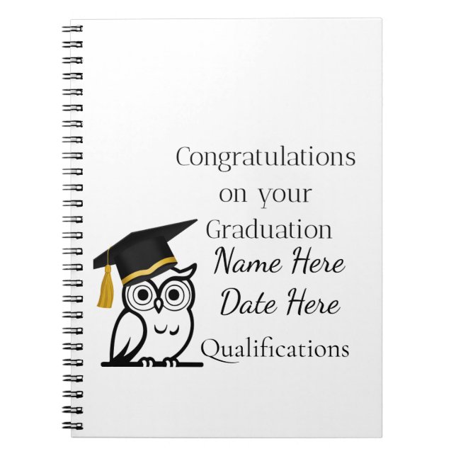 Personalised Graduation Gift for Her – Custom Name Anteckningsbok (Framsidan)
