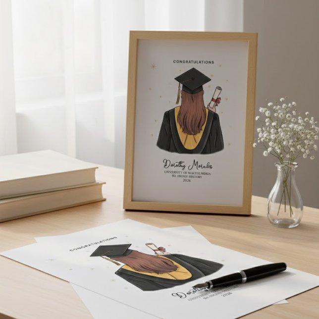 Personalised Graduation Gift Keepsake Grad Friend Canvastryck (Skapare uppladdad)