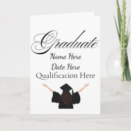 Personalised Graduation Name, Custom Gift for her Kort