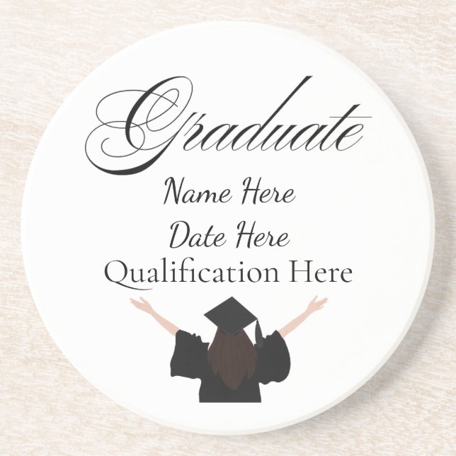 Personalised Graduation Name, Custom Gift for her Underlägg (Framsidan)