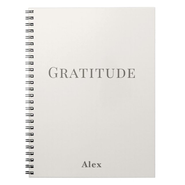 Personalised Gratitude – Minimal Typography Anteckningsbok (Framsidan)