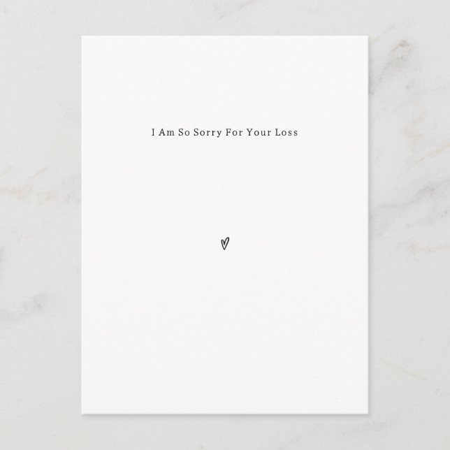 Personalised Grief Mourning Sorry For Your Loss. Vykort (Framsida)