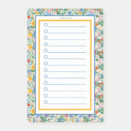 Personalised Happy Floral Botanical To Do List. Post-it Block