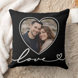 Personalised Heart Photo Pillow With Love Script Kudde