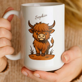 Personalised Highland Cow Gift Kaffemugg