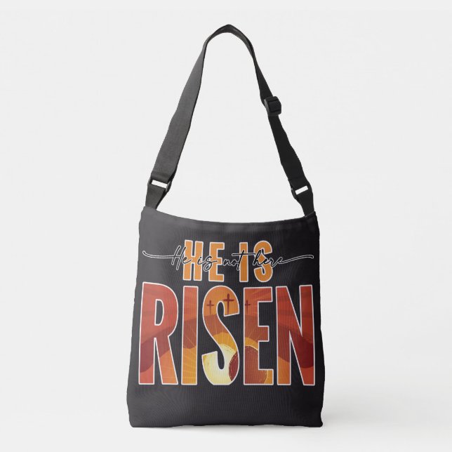 Personalised Image Crossbody Bag - He Is Risen Axelväska (Framsida)