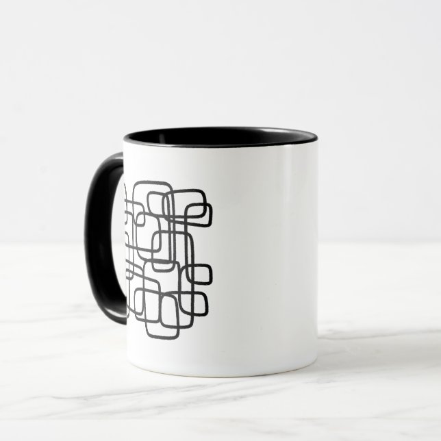 Personalised Initial Minimalist Abstract Line Art Mugg (Framsida vänster)