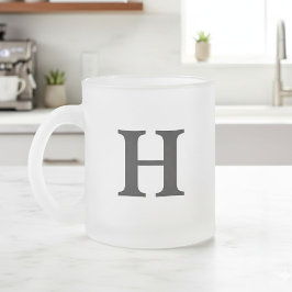 Personalised Initial Mug – Custom Letter Coffee  Frostad Glasmugg
