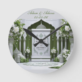 Personalised Islamic Bridal Wall Clock Rund Klocka