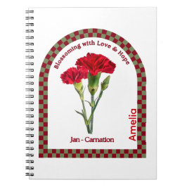 Personalised January Birth Month Flower Notebook Anteckningsbok