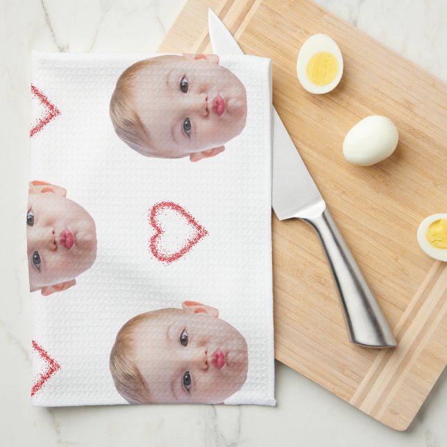 Personalised Kitchen Decor Any Face Family Friends Kökshandduk (Vikt i Fjärdedel)