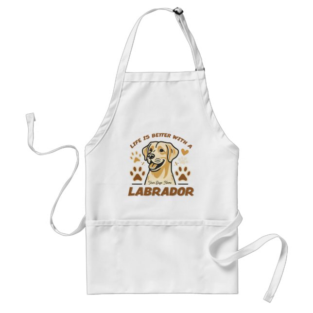 Personalised Life is Better with a Labrador Apron Förkläde (Framsidan)
