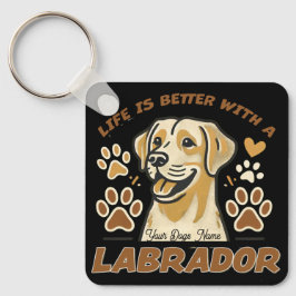 Personalised Life is Better with a Labrador Nyckelring