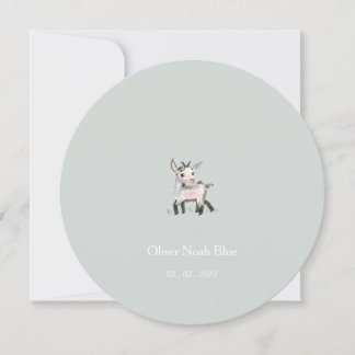 Personalised Little Goat Baby Birth Announcement. Inbjudningar