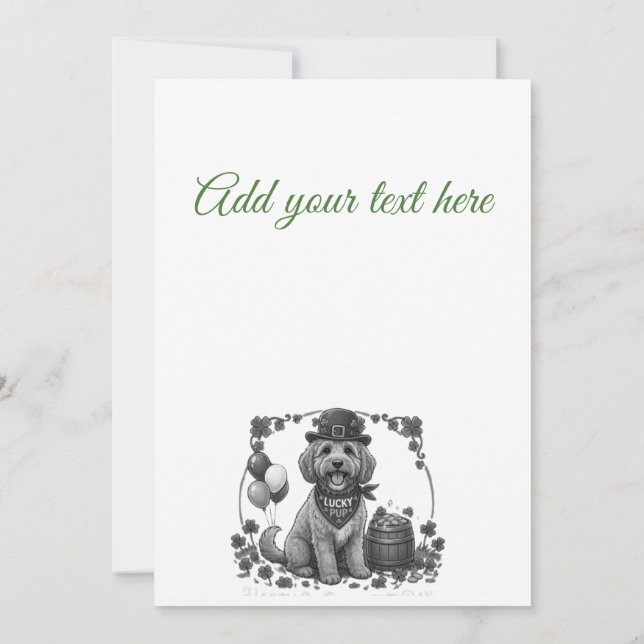 Personalised Lucky Cockapoo St. Patrick's Day Inbjudningar (Baksida)