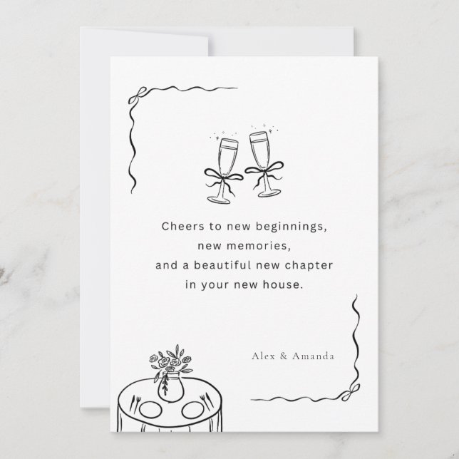 Personalised Minimalist New Home Card Kort (Framsida)